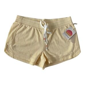 NWT PJ Salvage Large Sunshine Yellow Thermal Waffle Lounge Pajama Shorts #PQ29